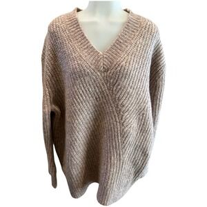 !! SOLD !! Calvin Klein Womens L Chunky Oversized Cozy Ribbed V Neck Sweater NWT